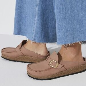 Birkenstock BUCKLEY Nubuck Leather Old Rose Pink Mules Clogs